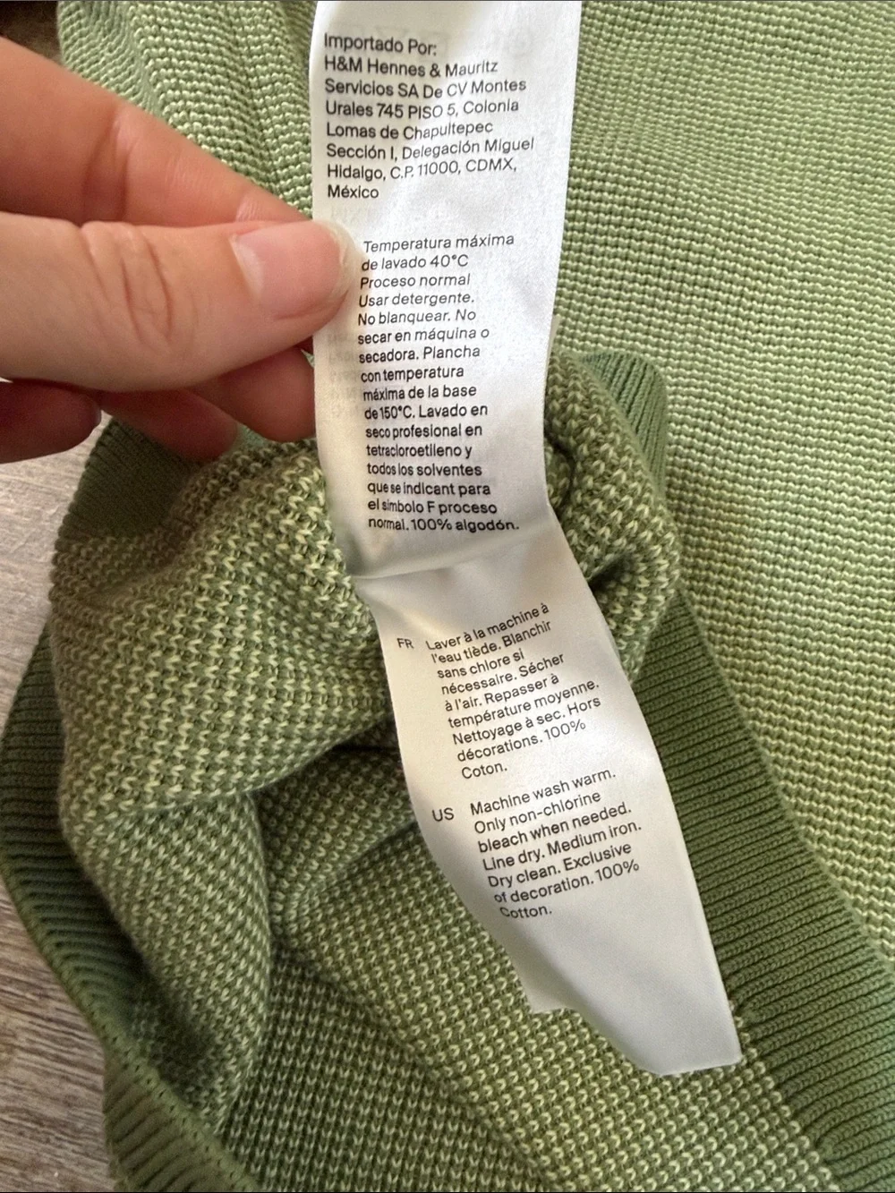 COS Men’s Knitted Green Polo Size Medium